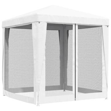 Durable 2x2m Party Tent with Mesh Sidewalls - White