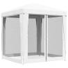 Durable 2x2m Party Tent with Mesh Sidewalls - White