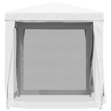 Durable 2x2m Party Tent with Mesh Sidewalls - White