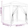Durable 2x2m Party Tent with Mesh Sidewalls - White