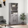 Highboard Grey Sonoma 69.5x34x180 cm Engineered Wood Colour grey sonoma Quantity in Package 1 Model 2 doors 2 drawers 