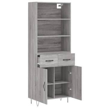 Stylish Highboard Grey Sonoma - 69.5x34x180 cm | HipoMarket