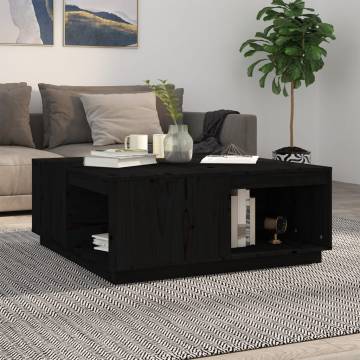 Elegant Black Coffee Table - Solid Pine Wood | HipoMarket