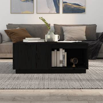 Elegant Black Coffee Table - Solid Pine Wood | HipoMarket