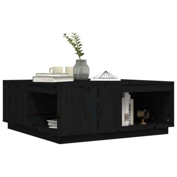 Elegant Black Coffee Table - Solid Pine Wood | HipoMarket