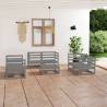 7 Piece Garden Lounge Set Grey Solid Pinewood Colour grey Cushion included no Number of 1 