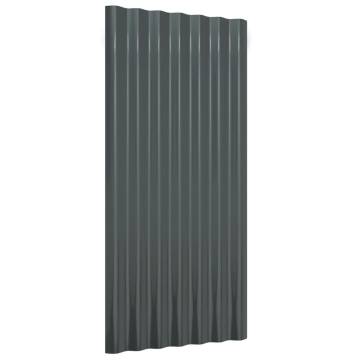 Roof Panels 36 pcs Powder-coated Steel Anthracite 80x36 cm