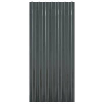 Roof Panels 36 pcs Powder-coated Steel Anthracite 80x36 cm