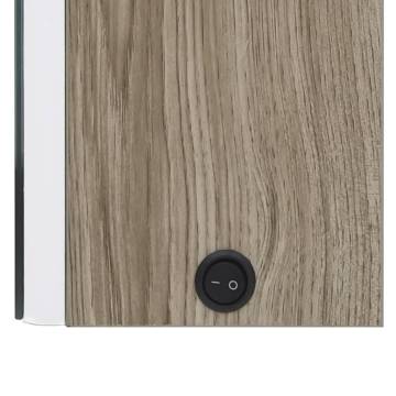 LED Bathroom Mirror Cabinet White & Oak 62x14x60 cm