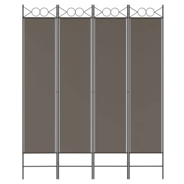 4-Panel Anthracite Room Divider | Versatile & Durable Design