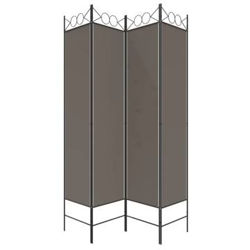 4-Panel Anthracite Room Divider | Versatile & Durable Design