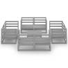 9 Piece Garden Lounge Set - Grey Solid Pinewood | Hipo Market