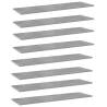 Bookshelf Boards 8 pcs Concrete Grey - Durable Storage Solution