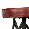 Bar Stools 2 pcs Real Leather - Industrial Style Seating