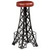 Bar Stools 2 pcs Real Leather - Industrial Style Seating