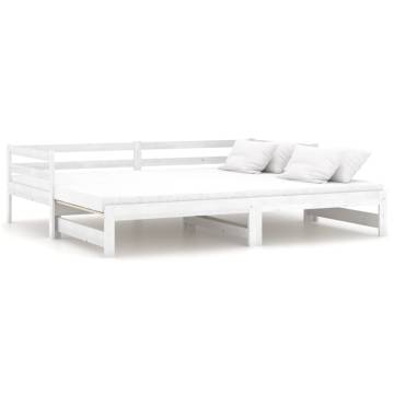 Pull-out Day Bed in White - Solid Pinewood Comfort & Style