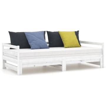 Pull-out Day Bed in White - Solid Pinewood Comfort & Style