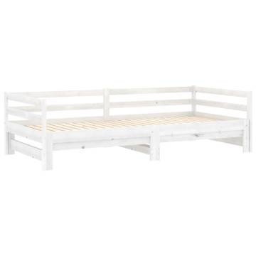 Pull-out Day Bed in White - Solid Pinewood Comfort & Style