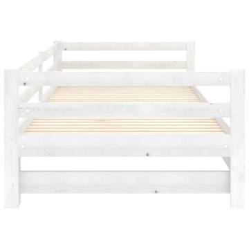 Pull-out Day Bed in White - Solid Pinewood Comfort & Style