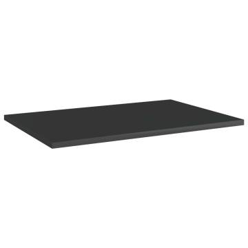 High Gloss Black Bookshelf Boards 8 pcs - 60x40 cm | HipoMarket