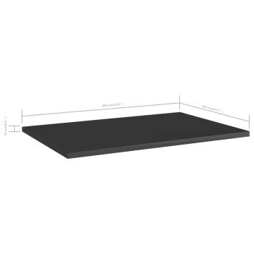 High Gloss Black Bookshelf Boards 8 pcs - 60x40 cm | HipoMarket