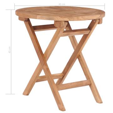 Folding Garden Table 45 cm | Solid Teak Wood | Hipomarket