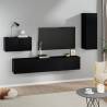 4 Piece TV Cabinet Set Black Engineered Wood Colour black Quantity in Package 4 Height 90 cm 