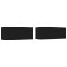 4 Piece Black TV Cabinet Set - Stylish & Practical Storage