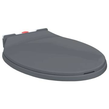 Soft-Close Grey Toilet Seat - Quick Release Oval Design