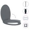 Soft-Close Grey Toilet Seat - Quick Release Oval Design