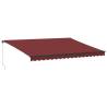 Manual Retractable Awning with LEDs - Burgundy 450x350 cm