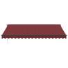 Manual Retractable Awning with LEDs - Burgundy 450x350 cm