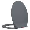 Soft-Close Grey Toilet Seat - Quick Release Oval Design