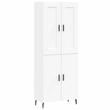 Elegant Highboard in White - 69.5x34x180 cm Engineered Wood