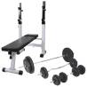 Workout Bench with Weight Rack, Barbell and Dumbbell Set 90 kg Weight 90 kg 