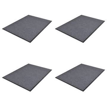 PVC Door Mats 4 pcs Grey 90x60 cm - Durable & Non-Skid