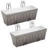 Balcony Raised Beds 2 pcs 50 cm Grey Poly Rattan Colour grey Size 50 cm Quantity in Package 2 