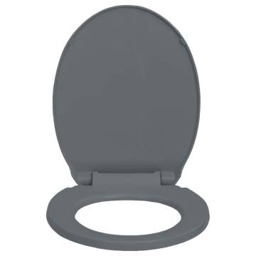 Soft-Close Grey Toilet Seat - Quick Release Oval Design