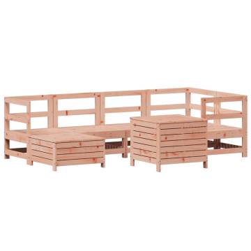 7 Piece Garden Sofa Set - Solid Wood Douglas Fir | Hipo Market