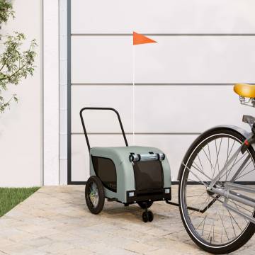 Pet Bike Trailer - Grey & Black Oxford Fabric | HipoMarket