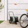 Pet Bike Trailer Grey and Black Oxford Fabric and Iron Colour grey and black Size 124 x 53 x 53 cm 