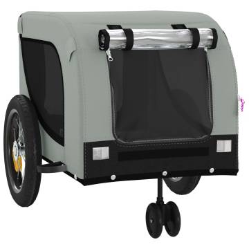 Pet Bike Trailer - Grey & Black Oxford Fabric | HipoMarket