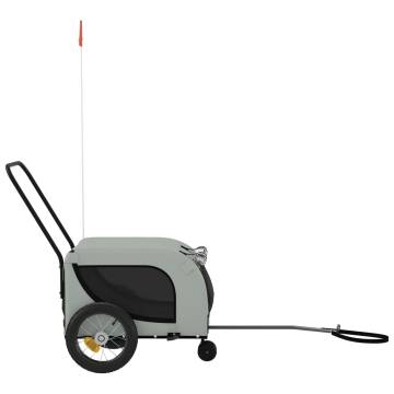 Pet Bike Trailer - Grey & Black Oxford Fabric | HipoMarket