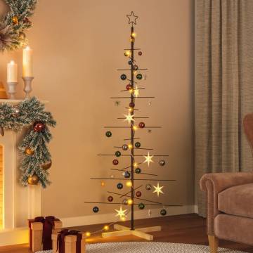 Metal Christmas Tree with Wooden Base - 180 cm | HipoMarket