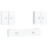 6 Piece White TV Cabinet Set - Stylish & Practical Storage