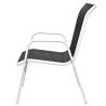 Stackable Garden Chairs Set - 6 Pcs Steel & Textilene Black