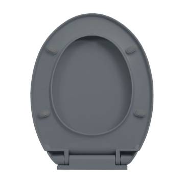 Soft-Close Grey Toilet Seat - Quick Release Oval Design