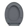 Soft-Close Grey Toilet Seat - Quick Release Oval Design