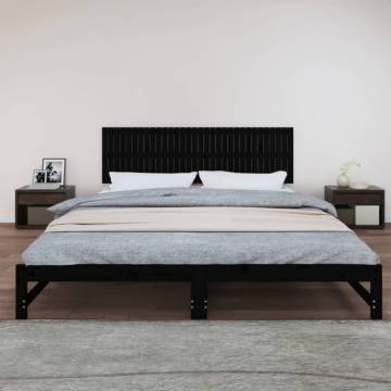 Elegant Black Wall Headboard - Solid Pine 204x3x60 cm