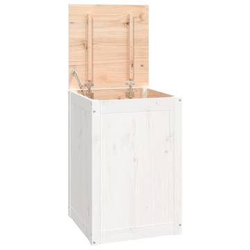 Laundry Box White - Solid Pine Wood 44x44x66 cm | HipoMarket UK